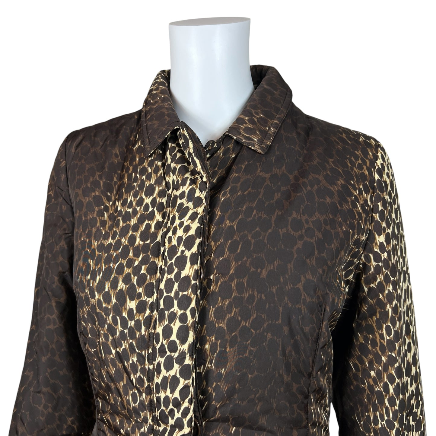 Dolce & Gabbana 90's Leopard Print Puffer Trench Coat