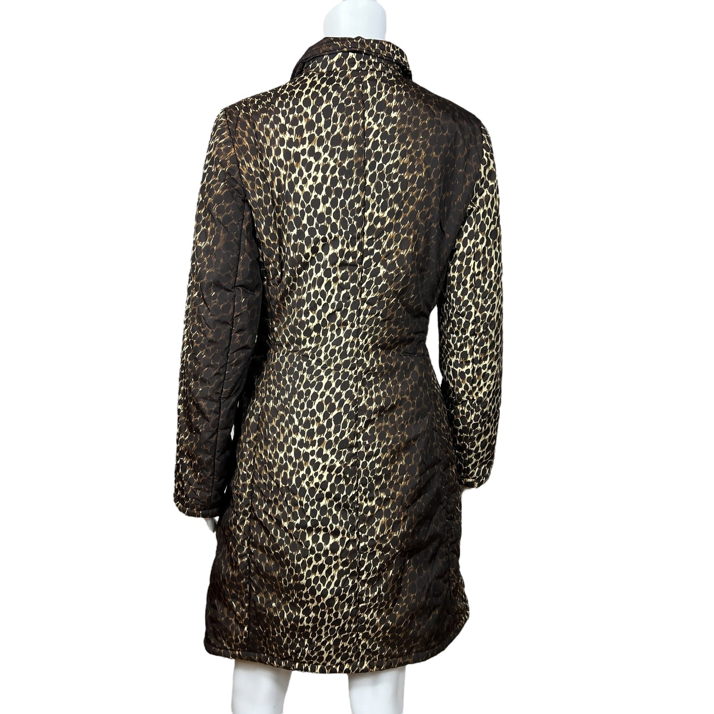 Dolce & Gabbana 90's Leopard Print Puffer Trench Coat