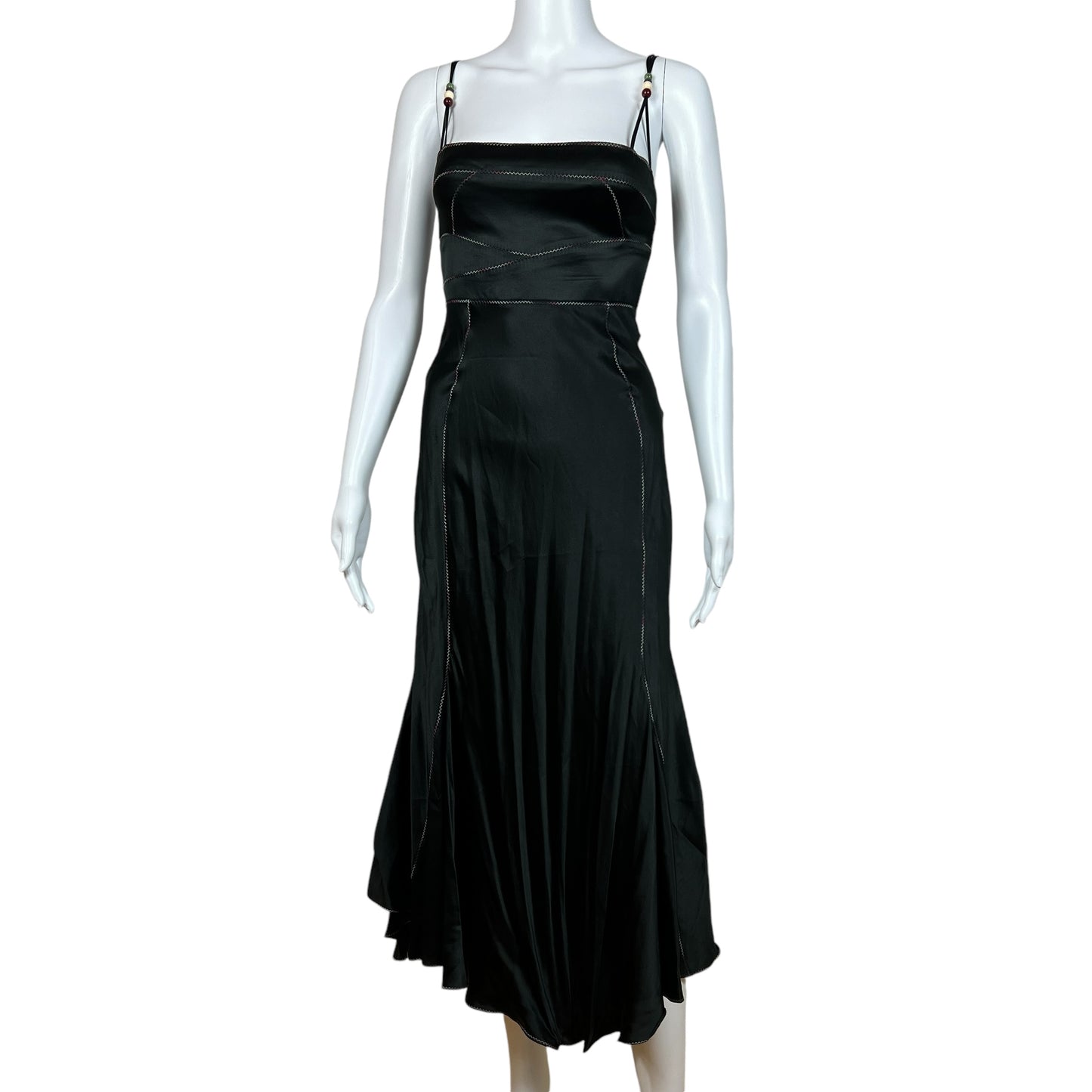 Just Cavalli by Roberto Cavalli Black Silk Contrast Stitch Dress