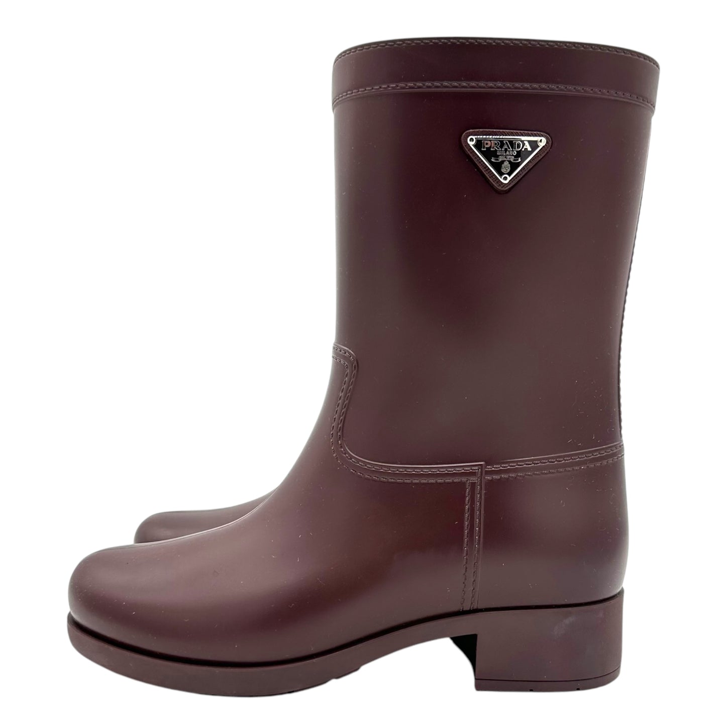 Prada Burgundy Rain Boots