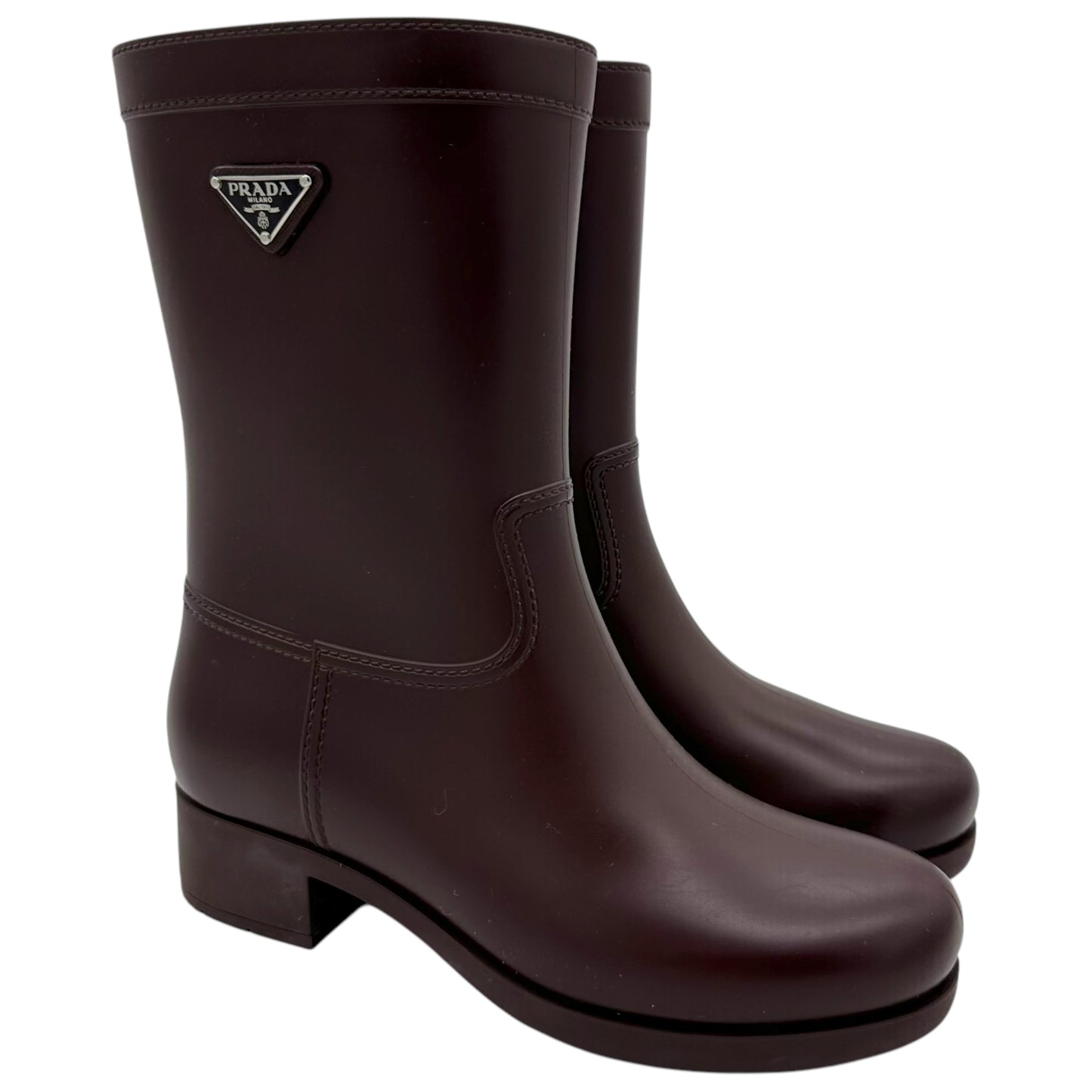 Prada Burgundy Rain Boots