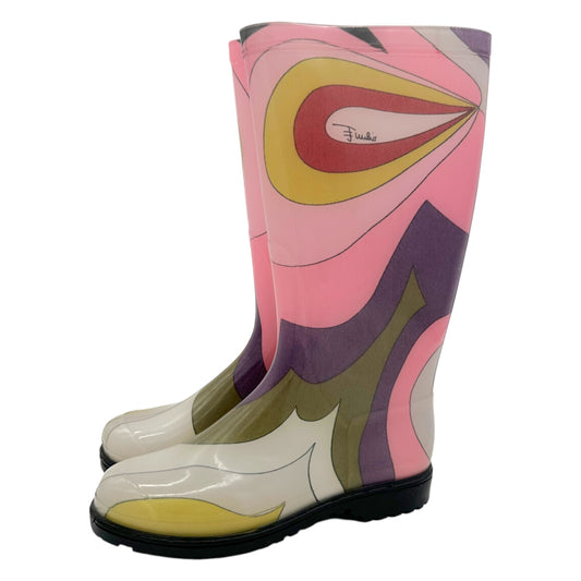 Emilio Pucci Printed Multicolor Rain Boots