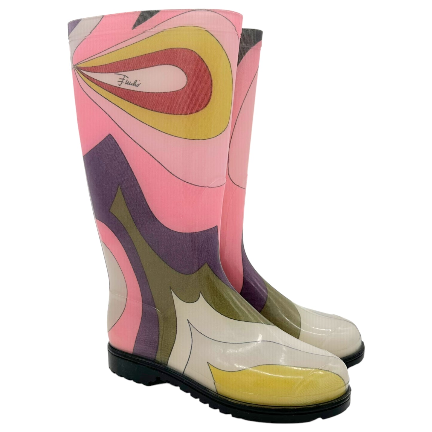 Emilio Pucci Printed Multicolor Rain Boots