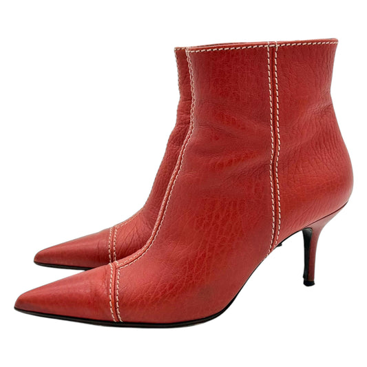 Dolce & Gabbana Red Pointed Toe Heeled Booties