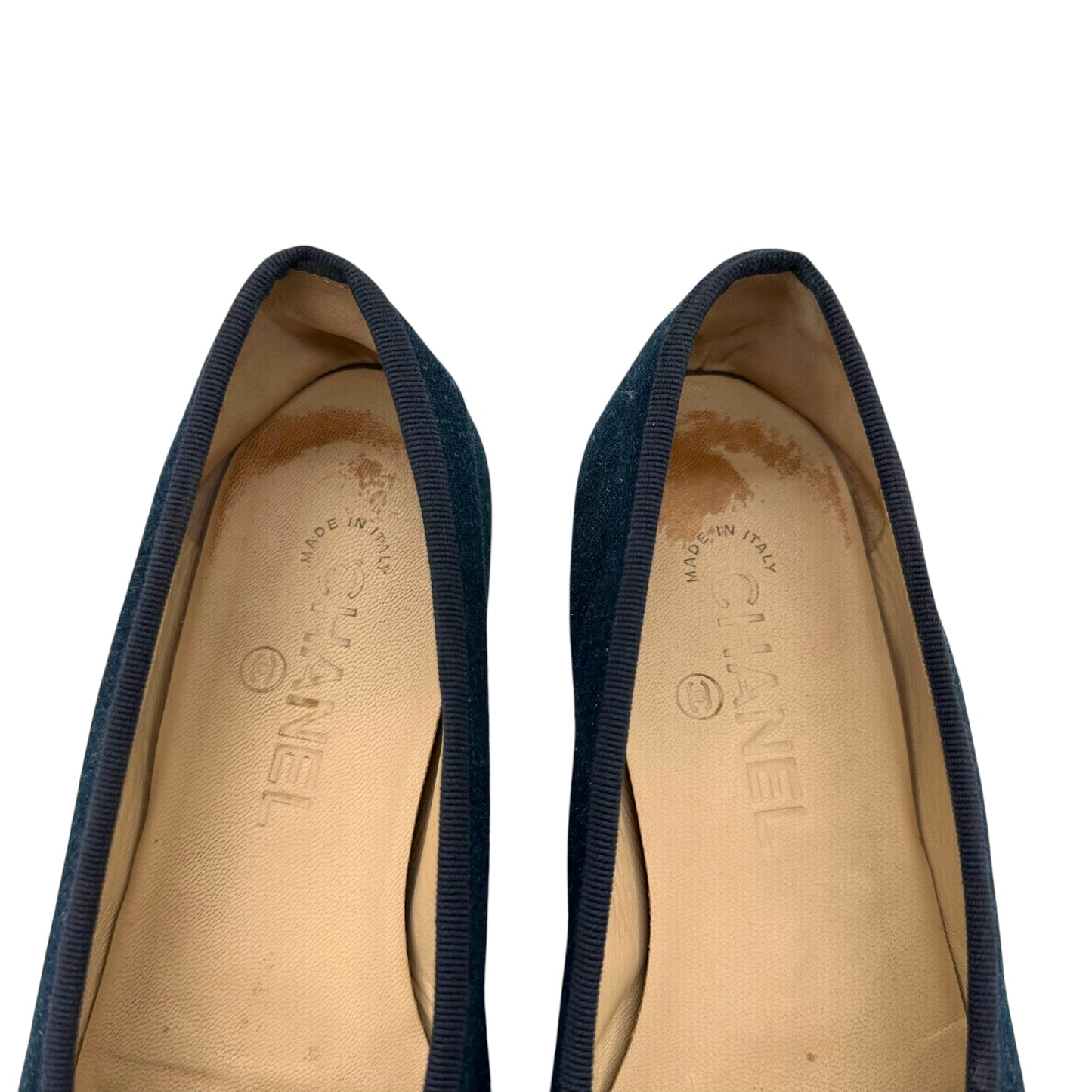 Chanel Denim Logo Ballet Flats