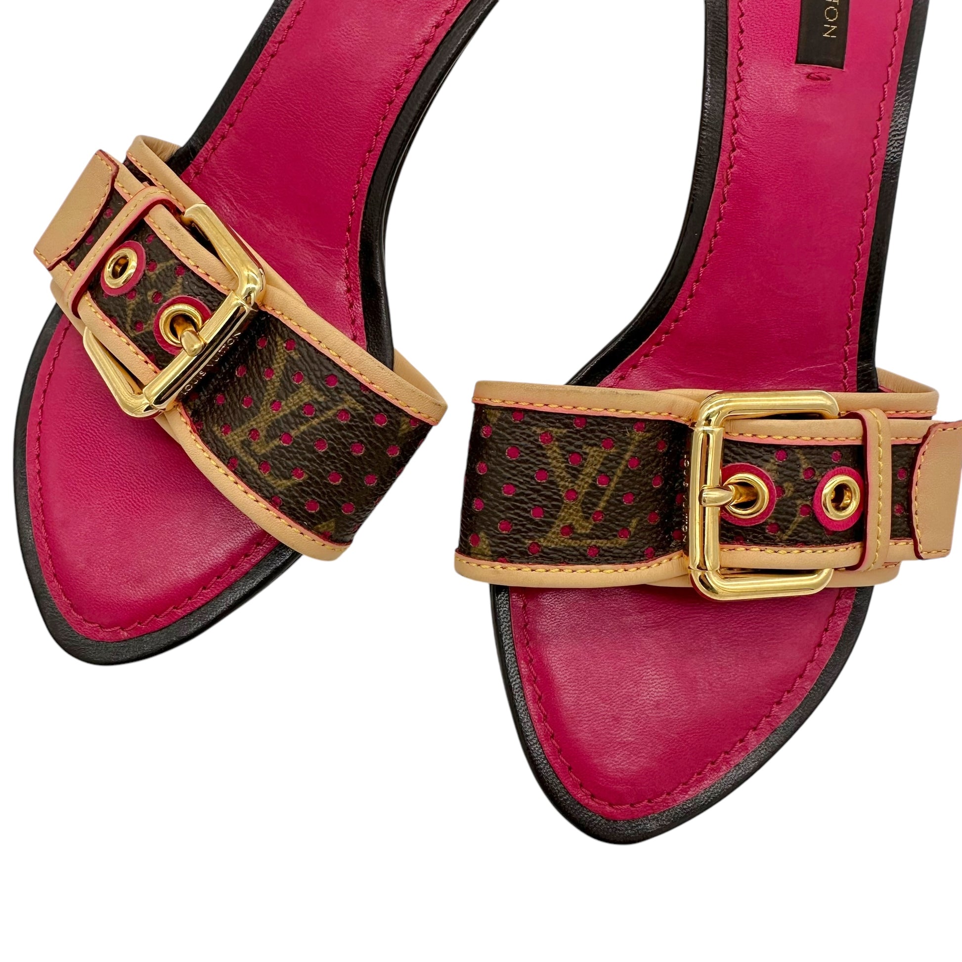 Louis Vuitton Monogram Canvas Buckled Kitten Heels - Outfit Repeater