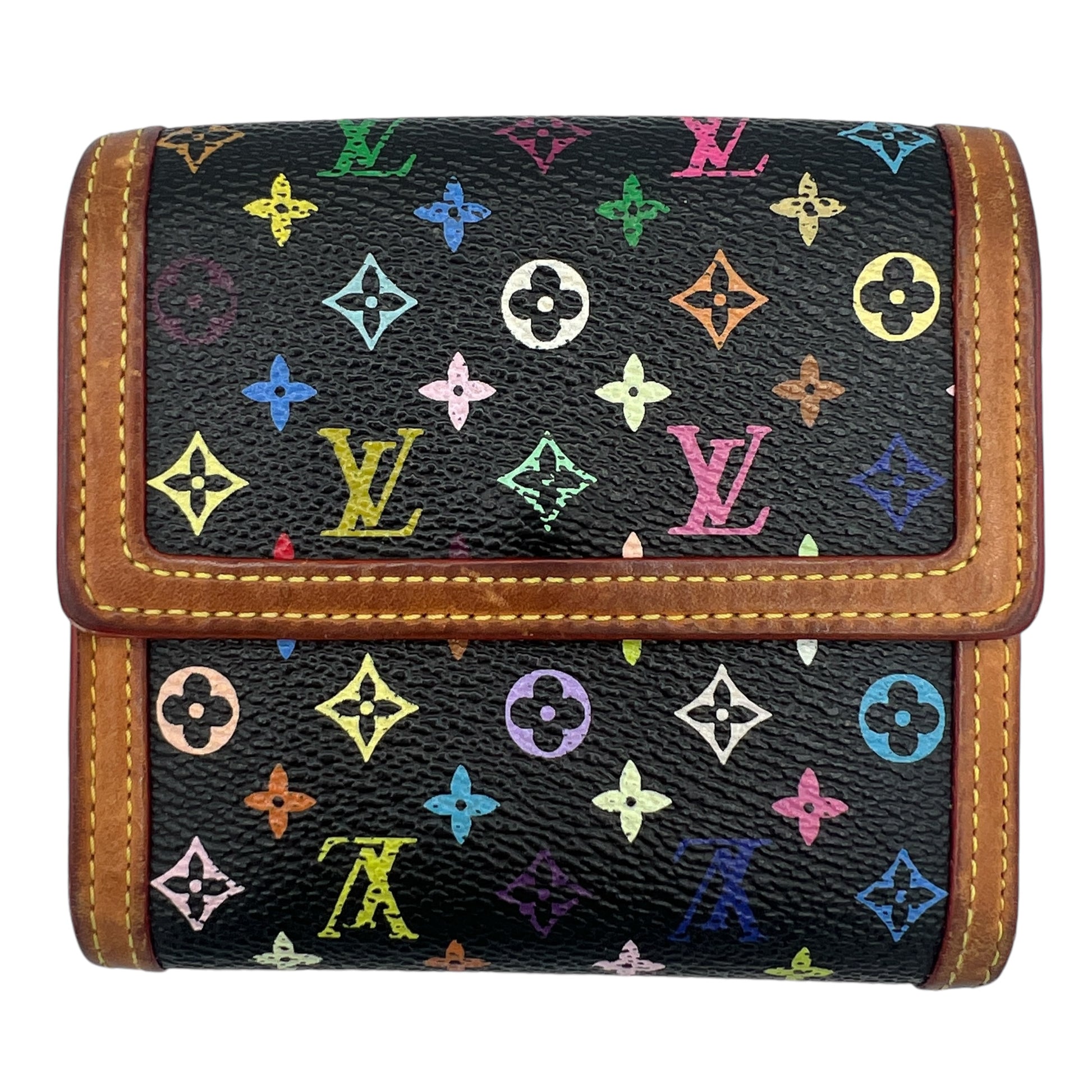 Louis Vuitton Compact Wallet Black Multicolor Monogram