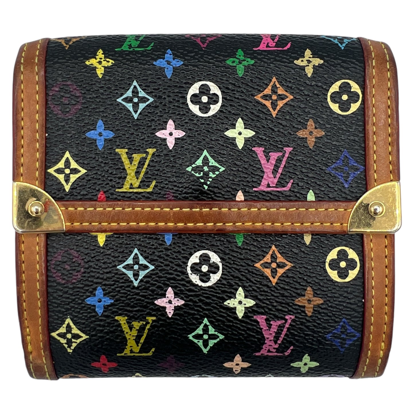 Louis Vuitton Compact Wallet Black Multicolor Monogram