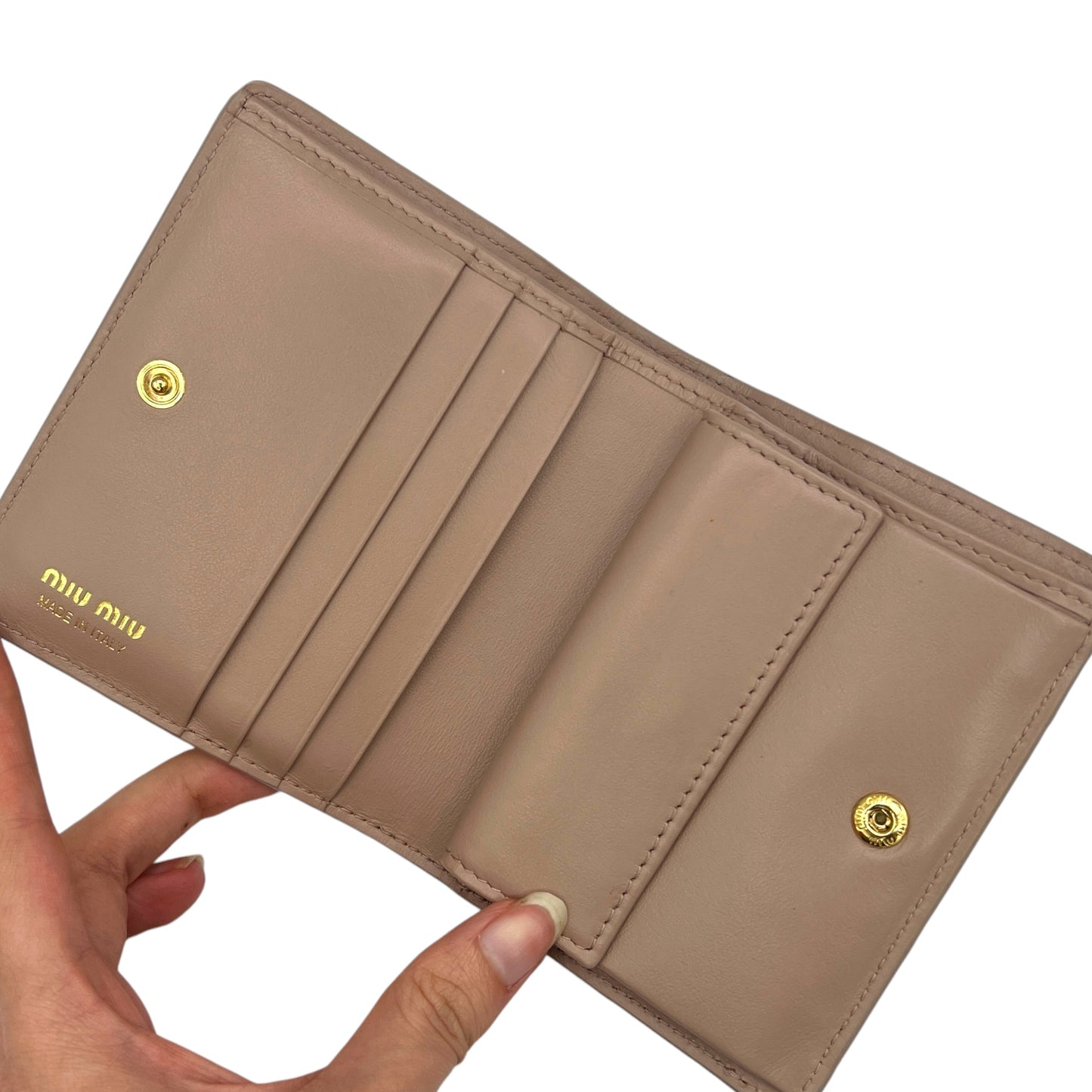 Miu Miu Beige Croc Embossed Wallet