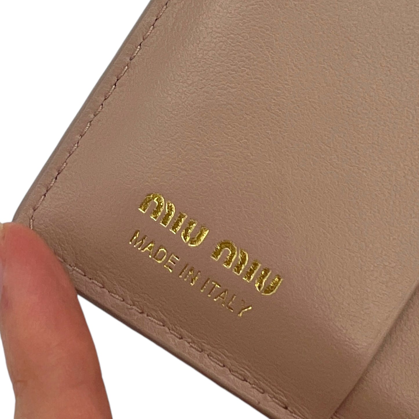 Miu Miu Beige Croc Embossed Wallet