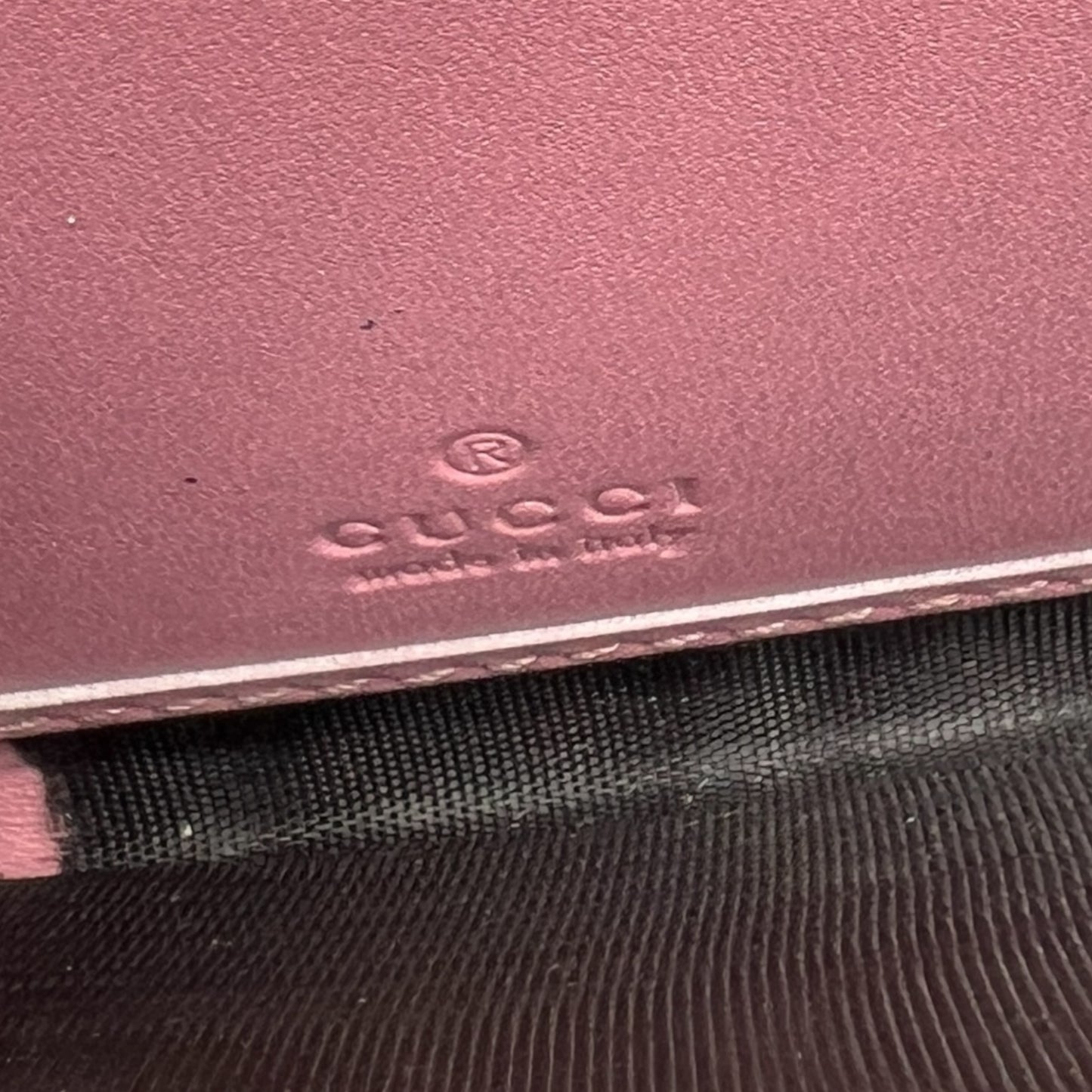 Gucci Pink Leather Embossed Monogram Long Zip Wallet