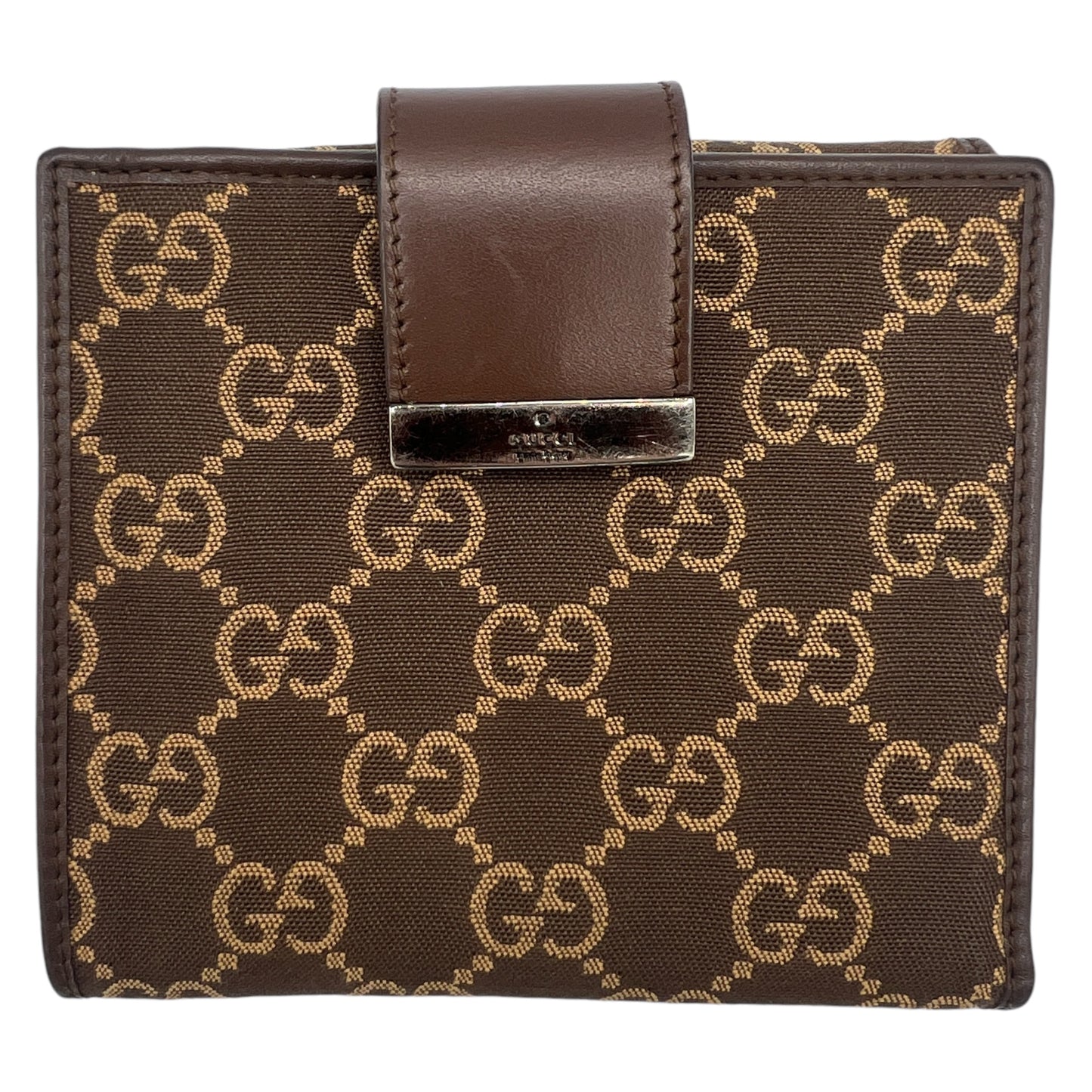 Gucci Brown Monogram Canvas Compact Wallet