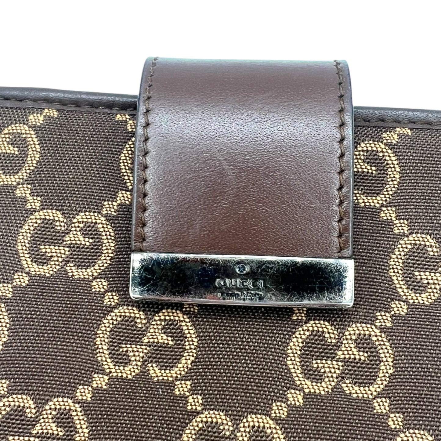 Gucci Brown Monogram Canvas Compact Wallet