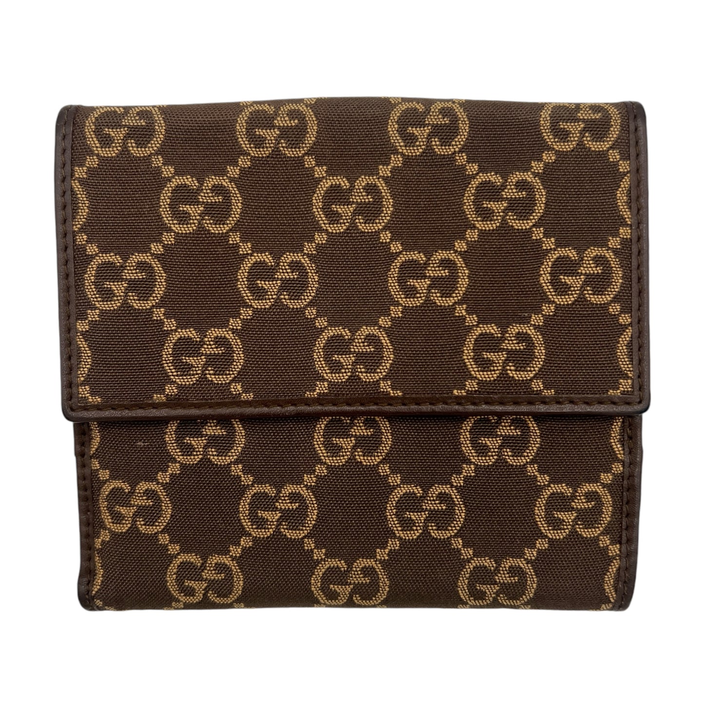 Gucci Brown Monogram Canvas Compact Wallet