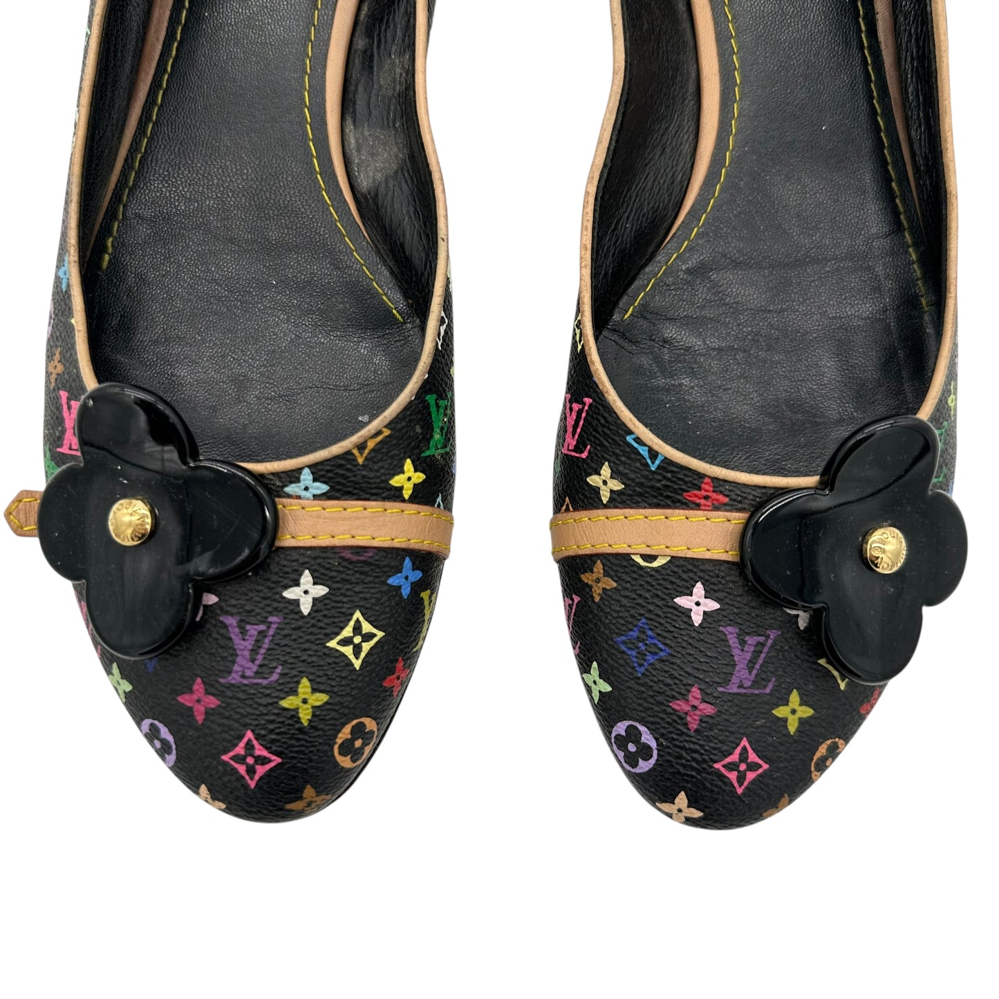 Louis Vuitton Murakami Black Multicolor Monogram Flats