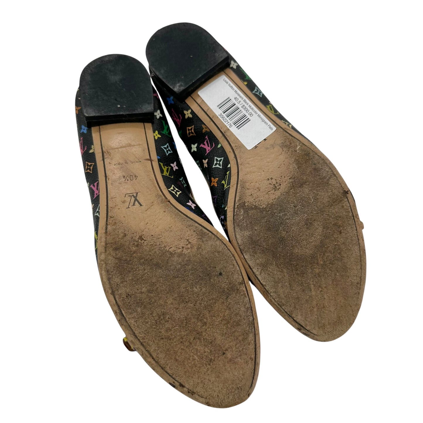 Louis Vuitton Murakami Black Multicolor Monogram Flats