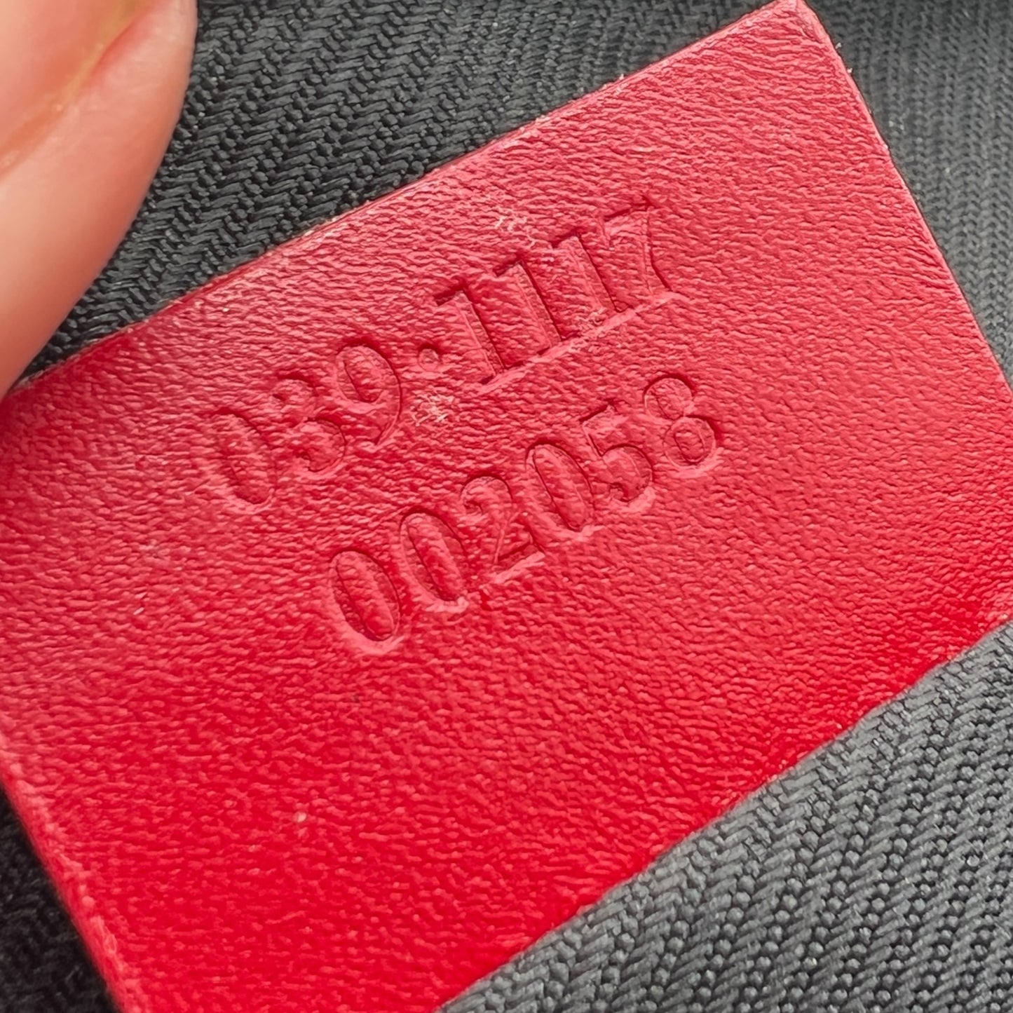 Gucci Gray Monogram & Red Trim Small Cosmetic Bag - Outfit Repeater