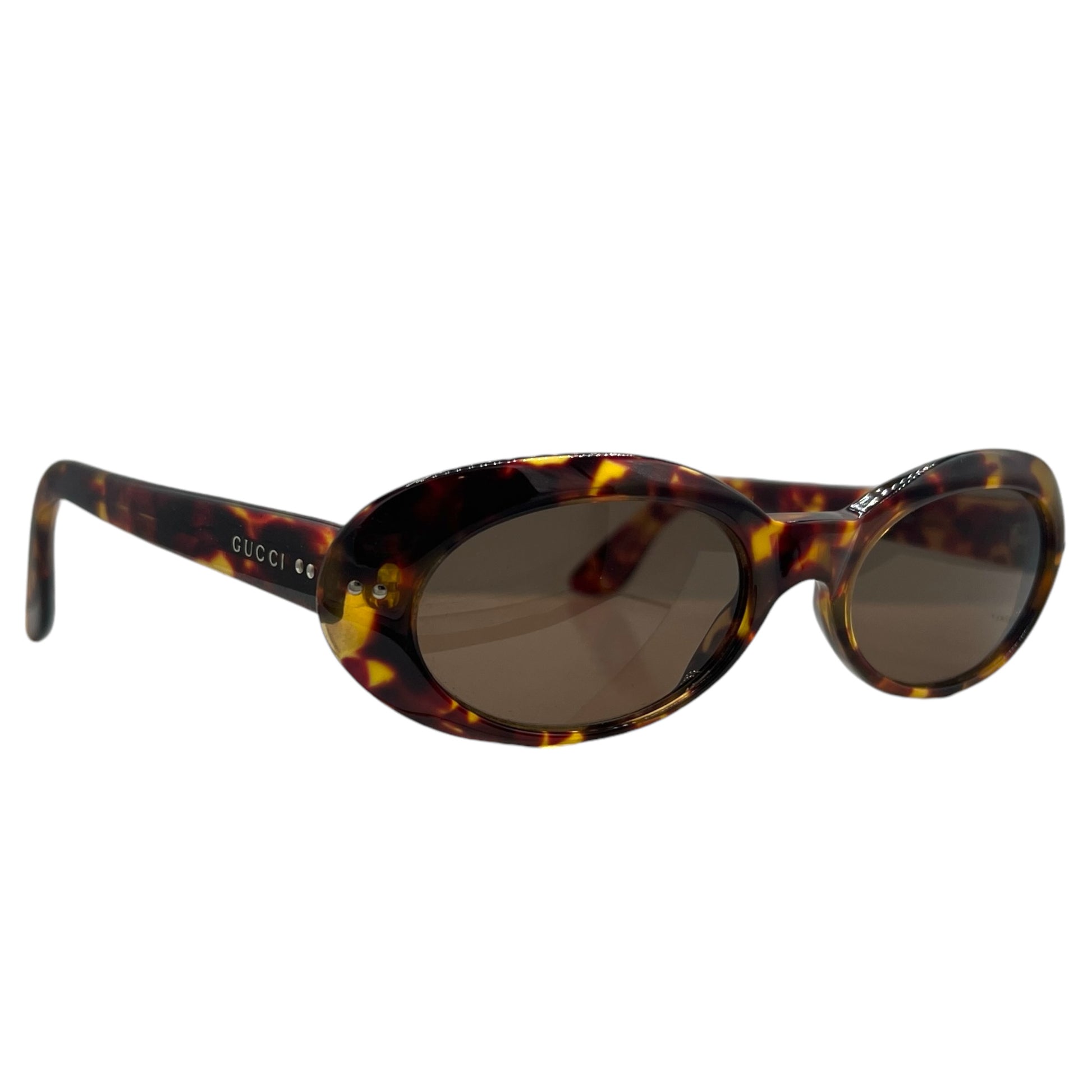 Gucci Brown Tortoise Oval Sunglasses - Outfit Repeater