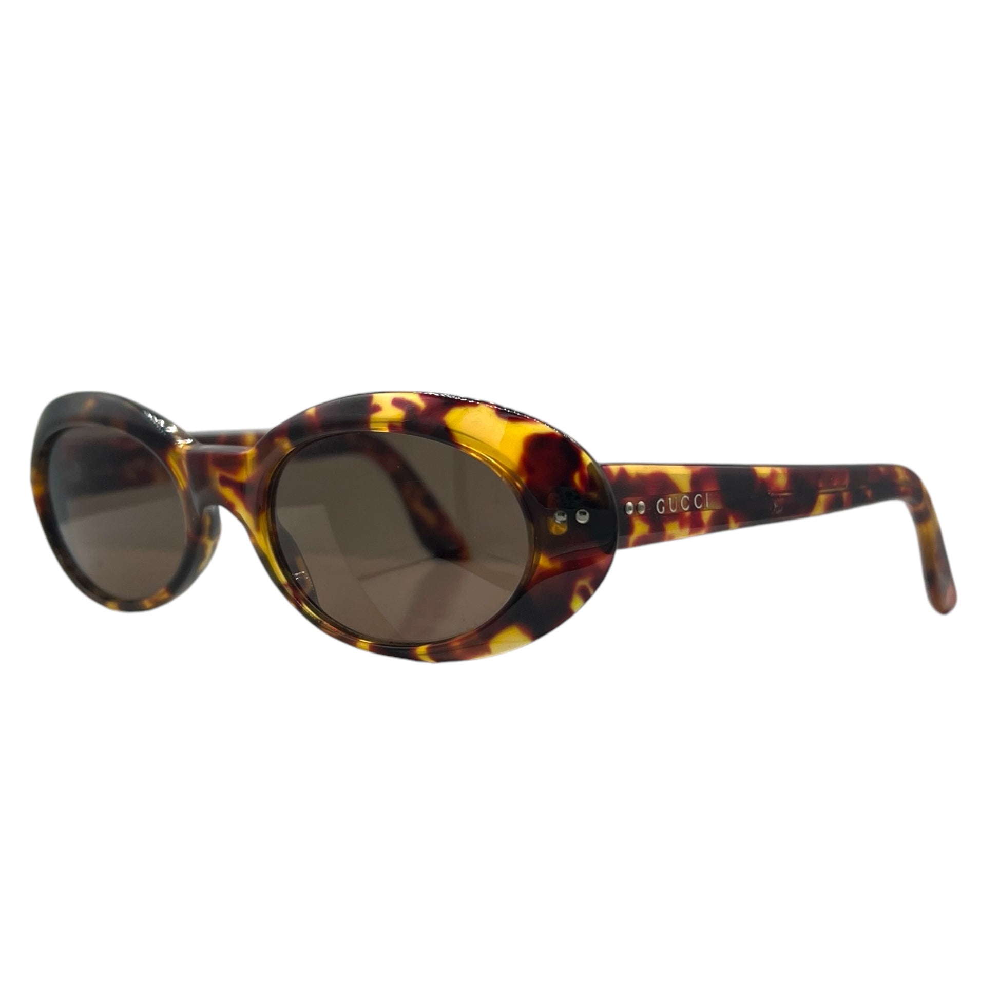 Gucci Brown Tortoise Oval Sunglasses - Outfit Repeater