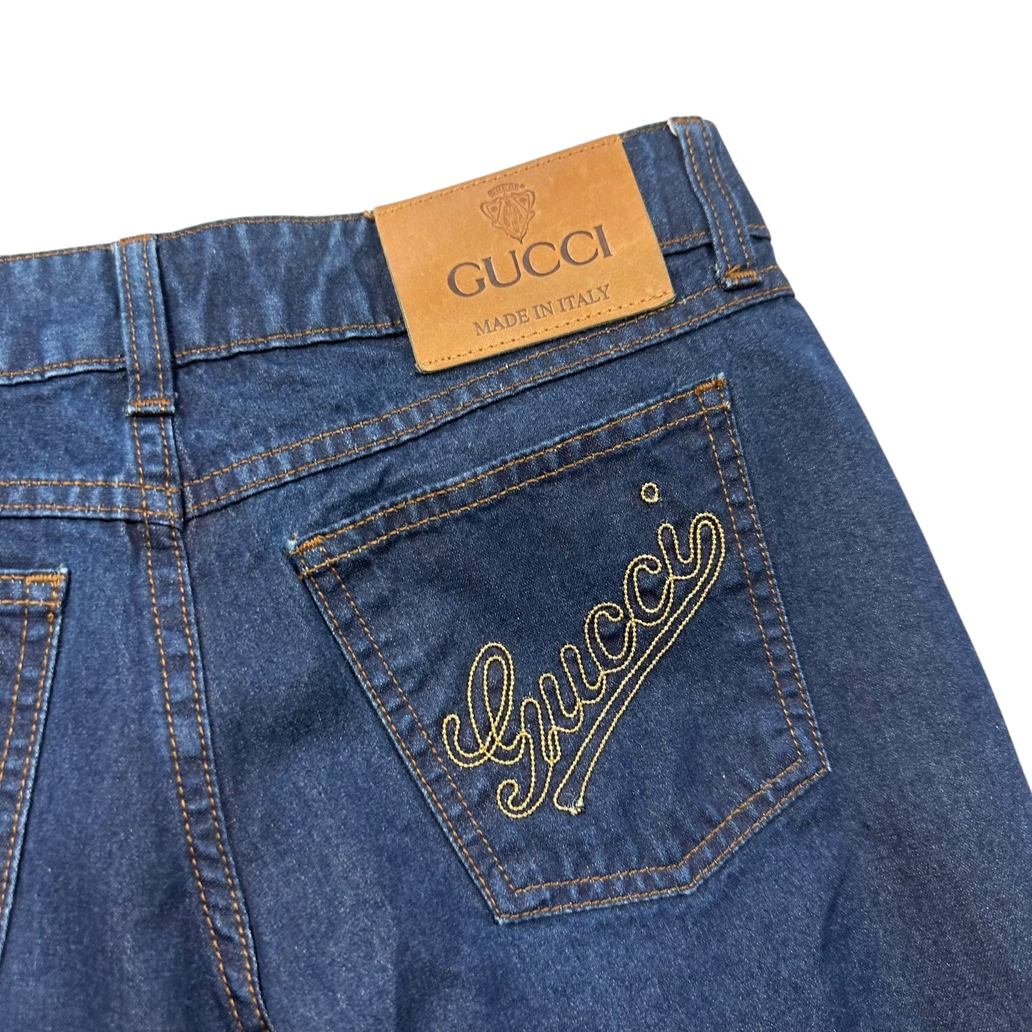 Gucci F/W 2006 Dark Wash Logo Pocket Jeans