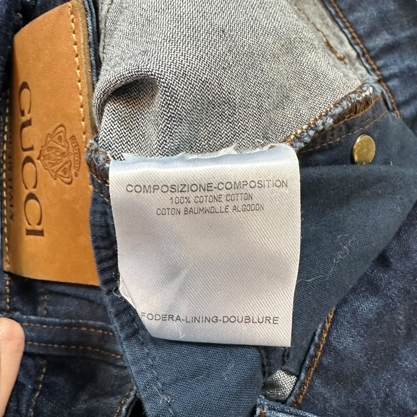 Gucci F/W 2006 Dark Wash Logo Pocket Jeans