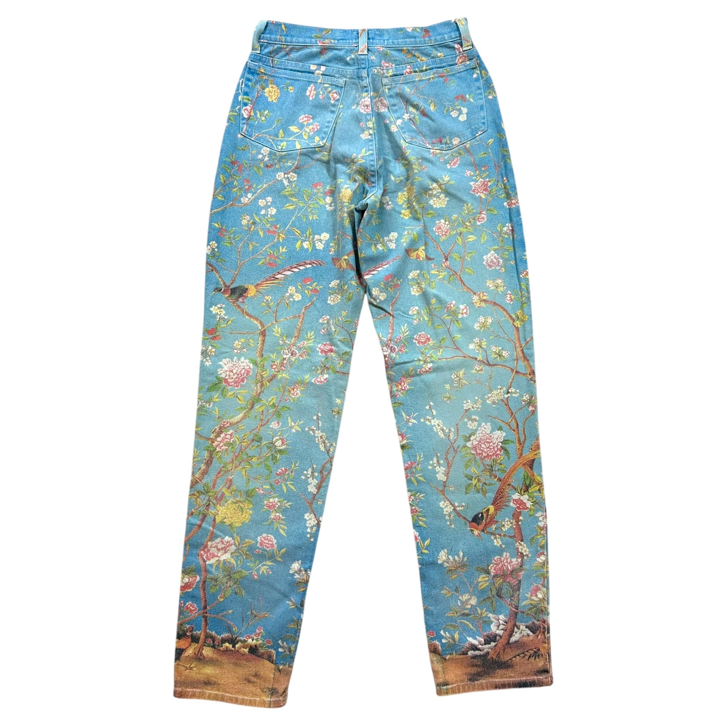 Roberto Cavalli 90's Blue Floral Printed Jeans