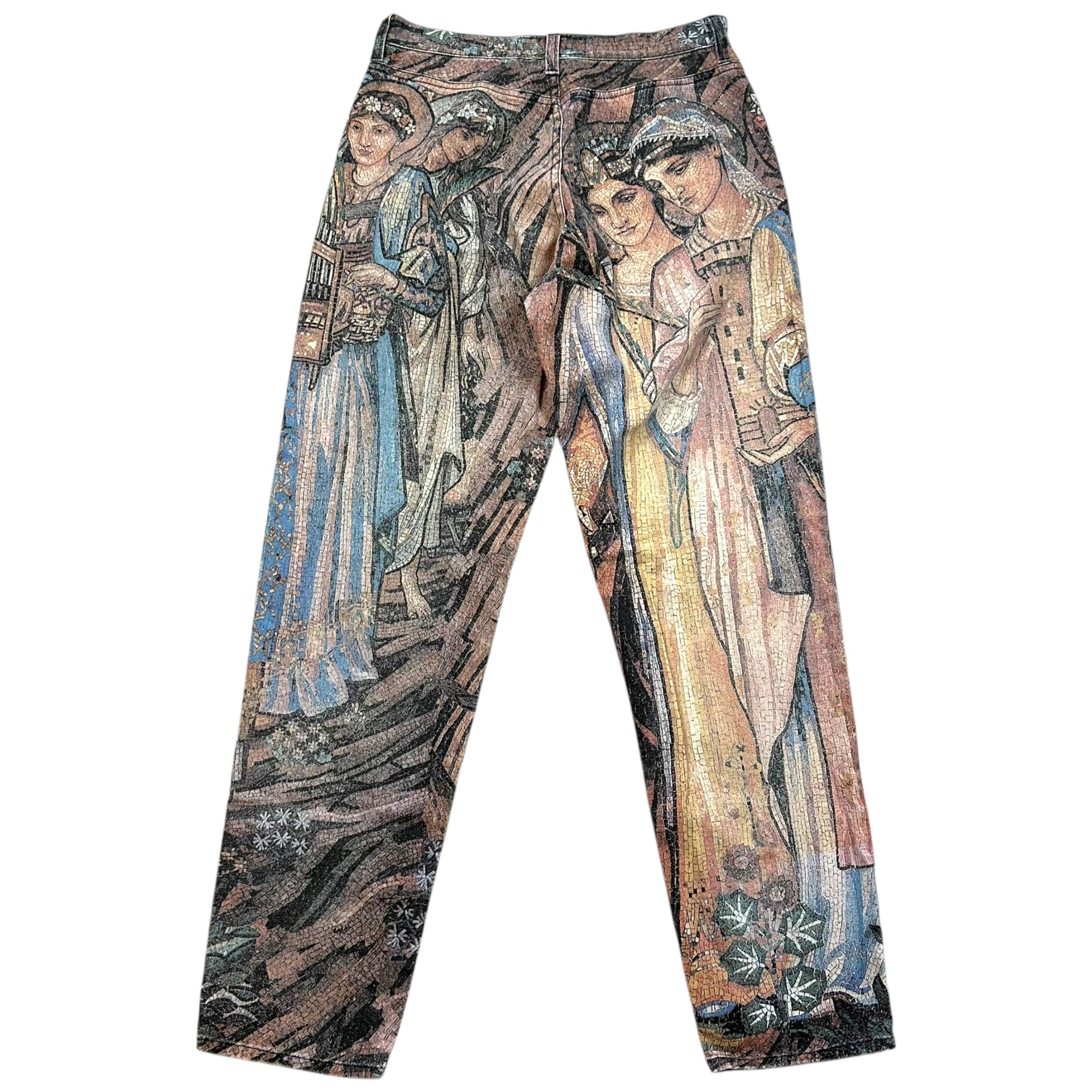 Roberto Cavalli 90's Holy Figures Mosaic Tile Printed Jeans - Outfit Repeater