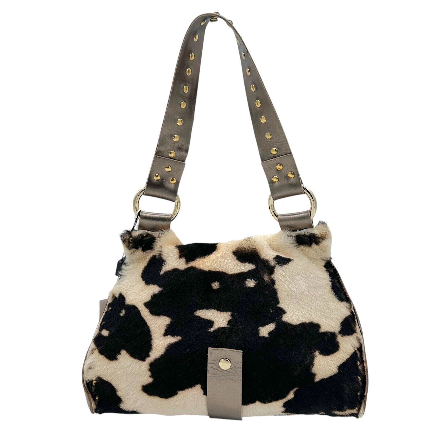 D&G Dolce & Gabbana Cowhide Studded Logo Bag