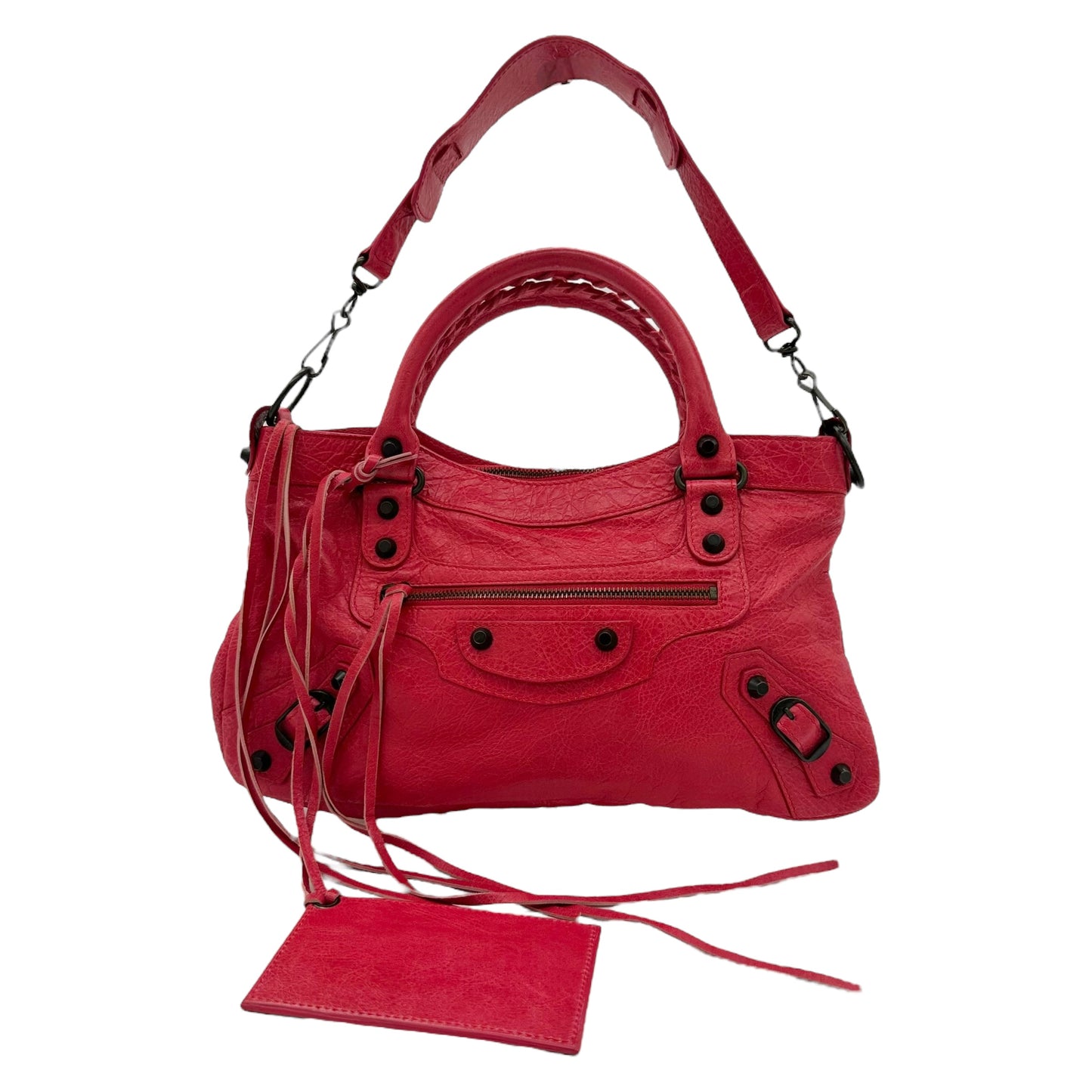 Balenciaga Red Leather City Bag