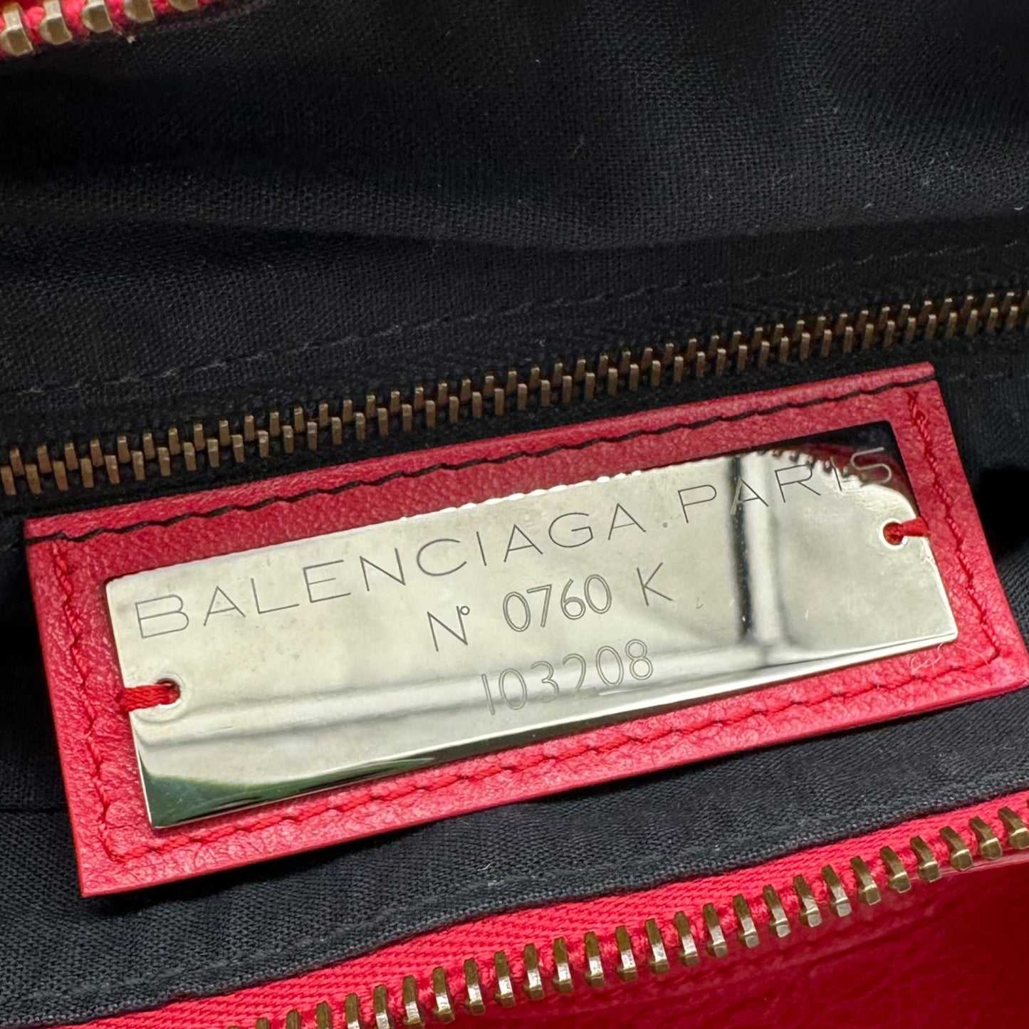 Balenciaga Red Leather City Bag