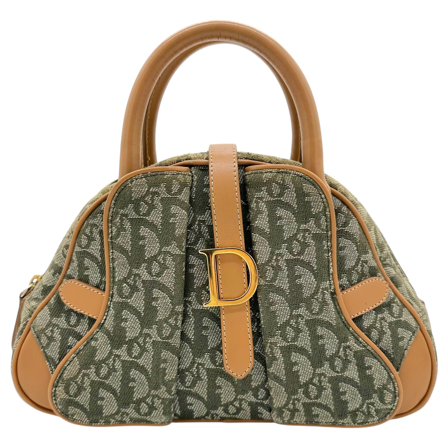 Christian Dior Green Trotter Monogram Small Double Saddle Bag