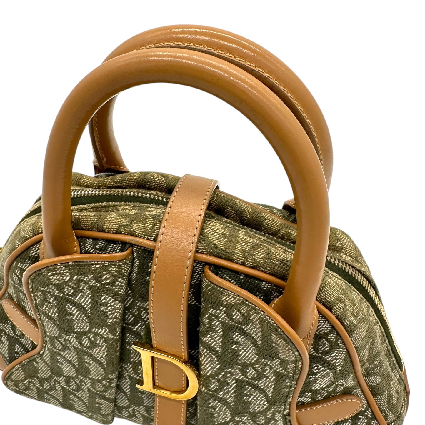 Christian Dior Green Trotter Monogram Small Double Saddle Bag