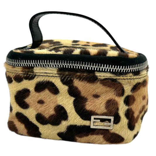 Fendi Leopard Print Ponyhair Mini Vanity Bag