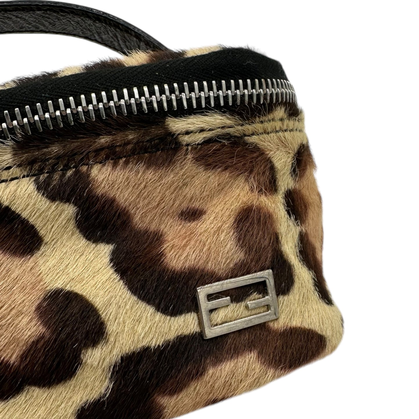 Fendi Leopard Print Ponyhair Mini Vanity Bag