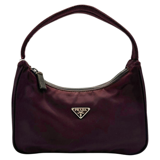 Prada Burgundy Nylon Shoulder Bag