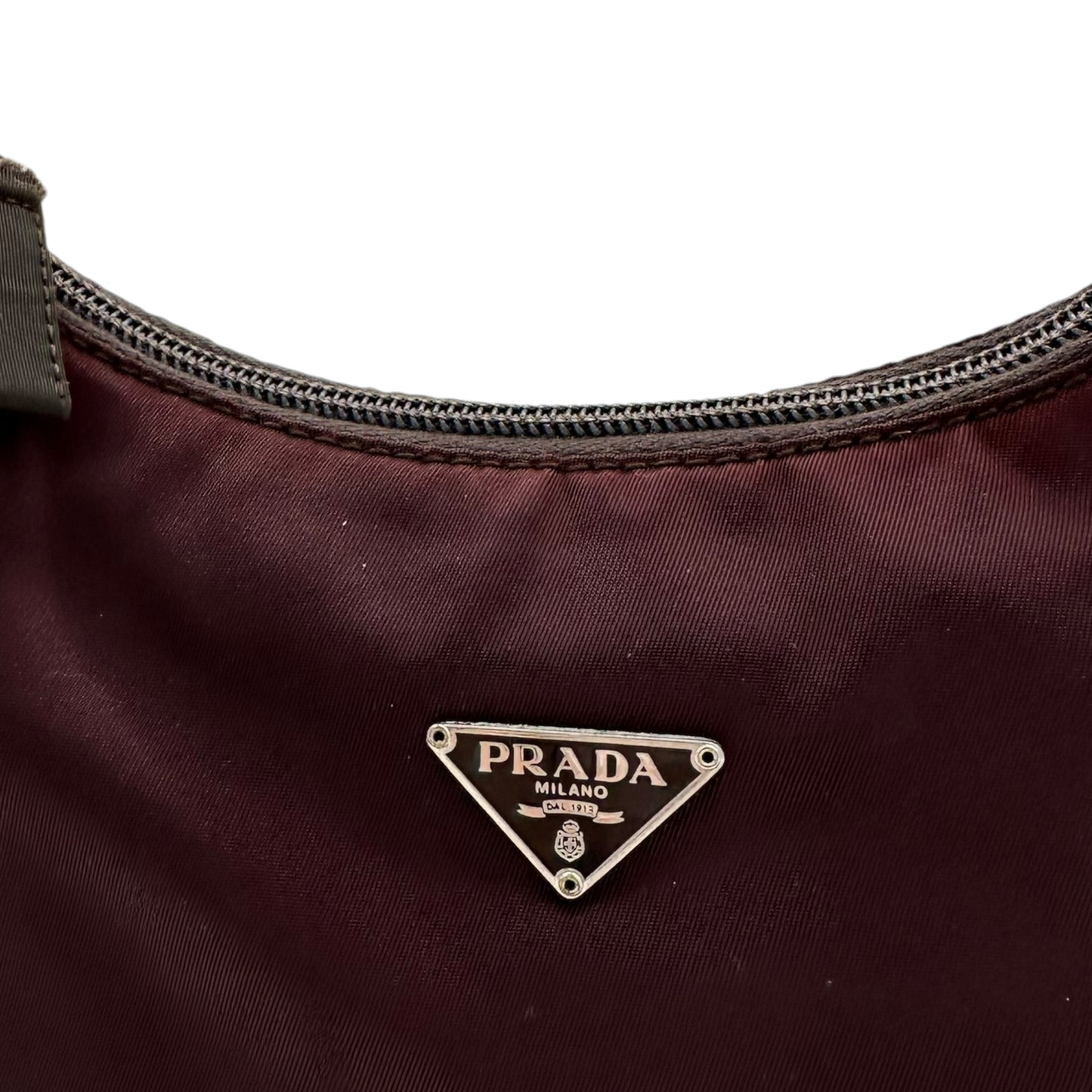 Prada Burgundy Nylon Shoulder Bag