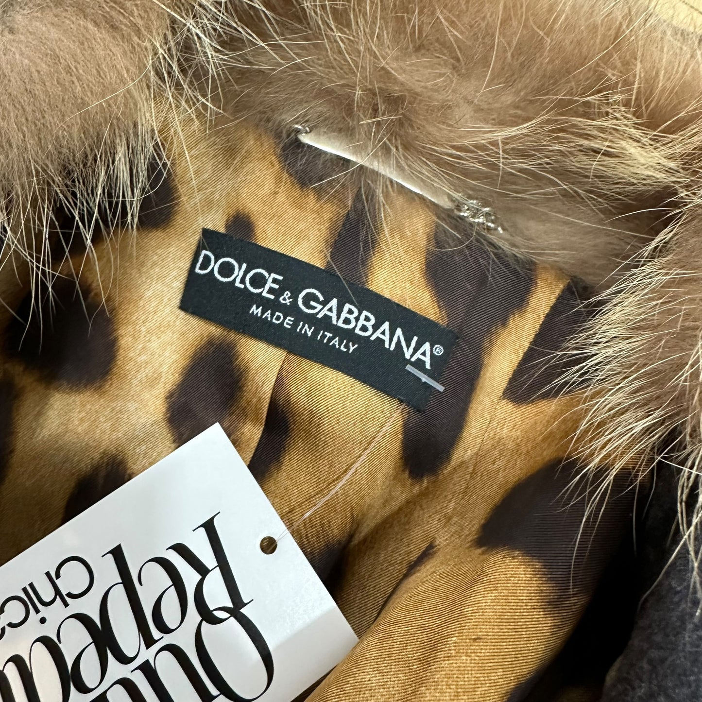 Dolce & Gabbana Gray Cashmere & Wool Fur Collar Coat