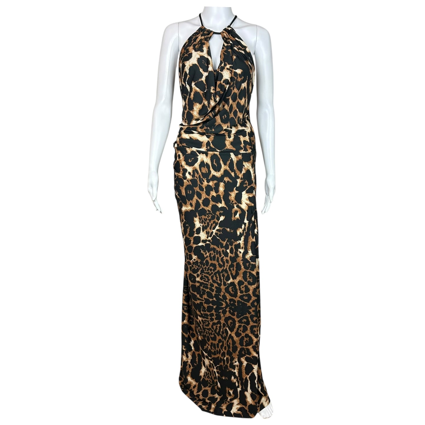 Roberto Cavalli Leopard Print Maxi Dress