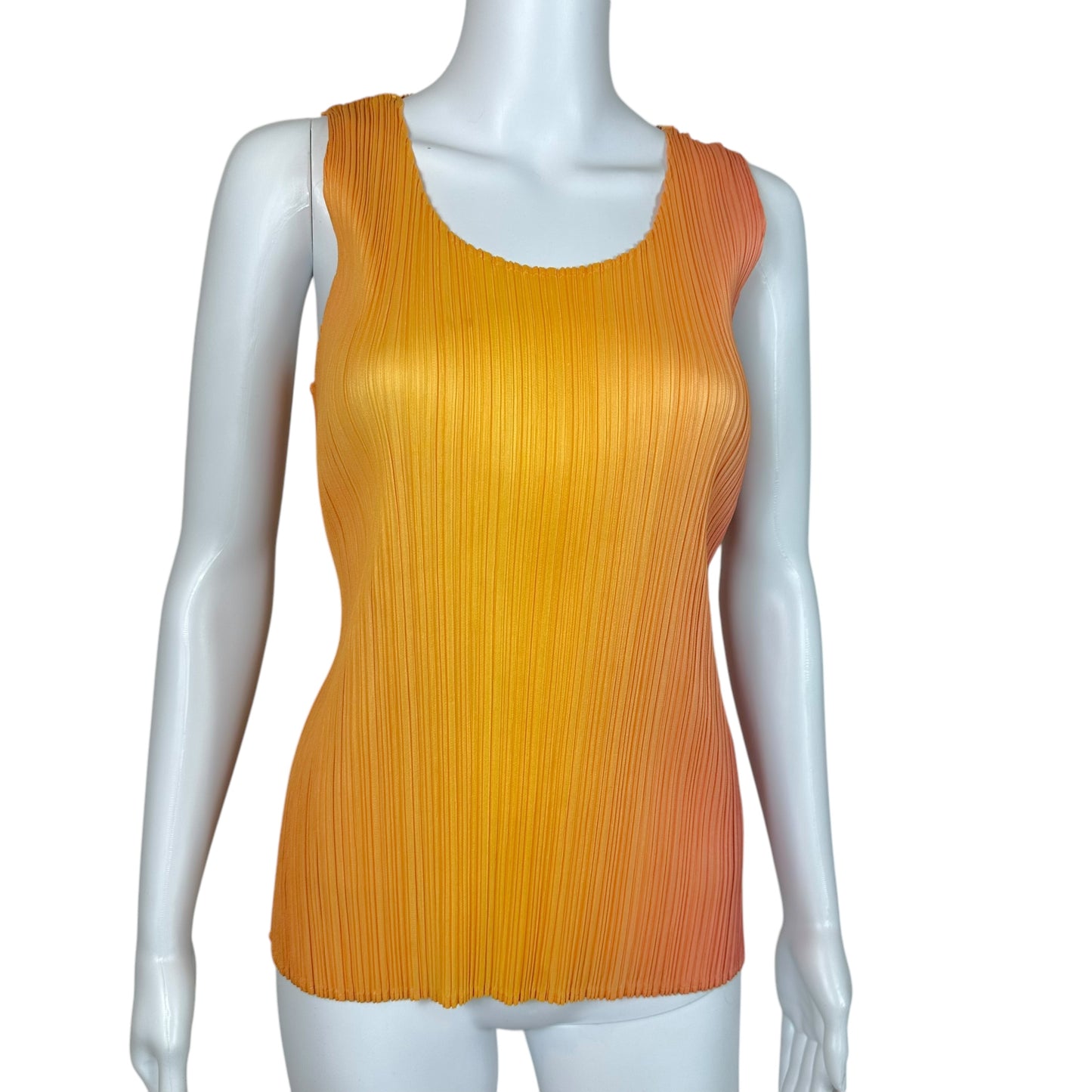 Issey Miyake Pleats Please S/S 1996 Pink & Orange Pleates Gradient Tank