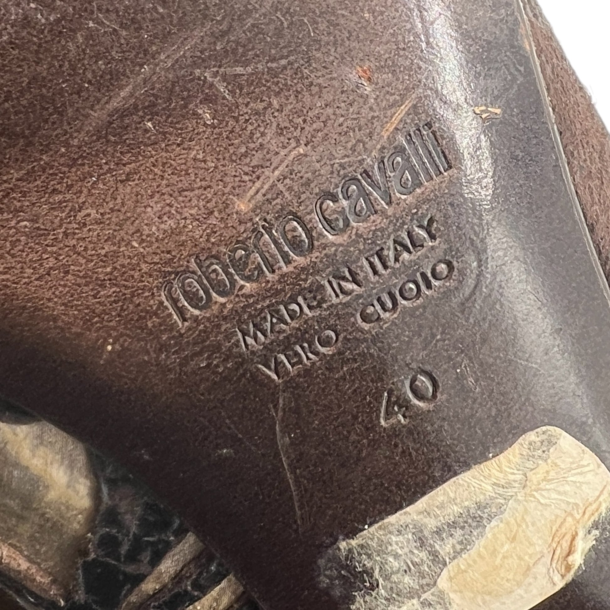 Roberto Cavalli Floral Embossed Leather Heels - Outfit Repeater