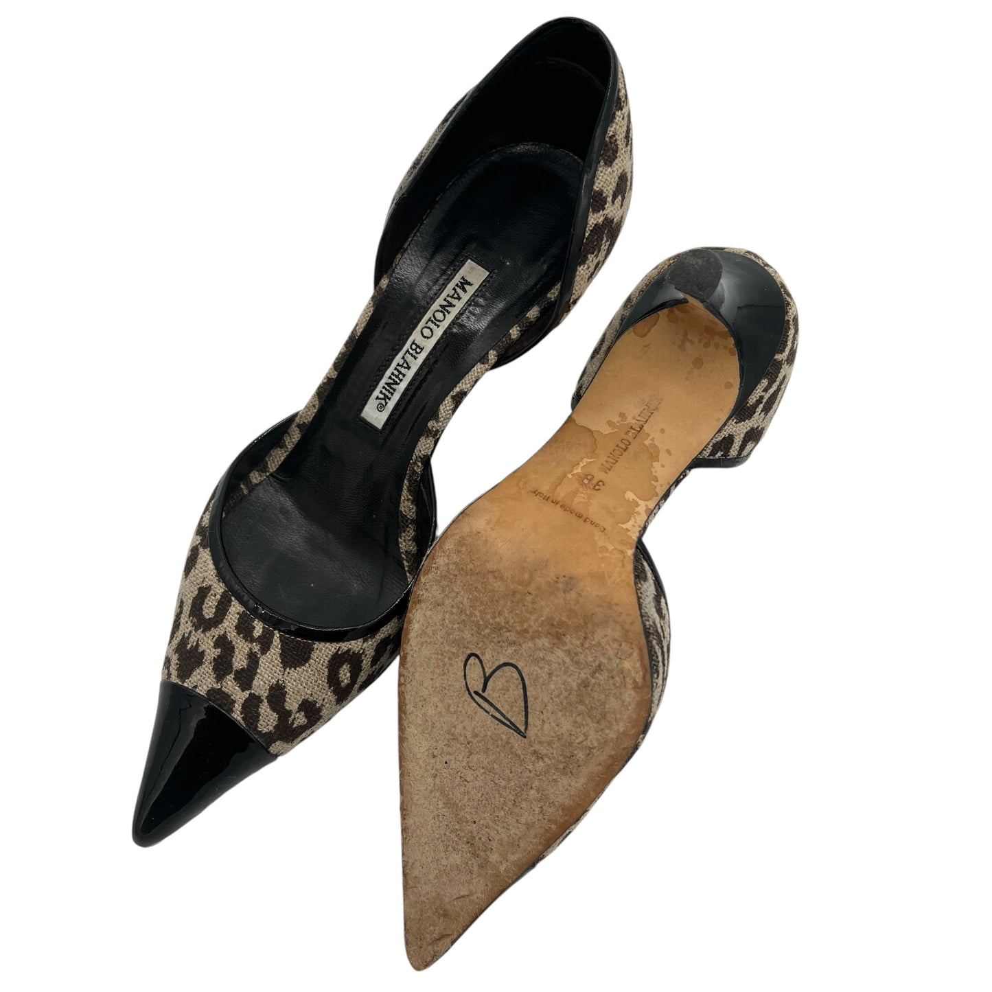 Manolo Blahnik Leopard Print D'Orsay Heels