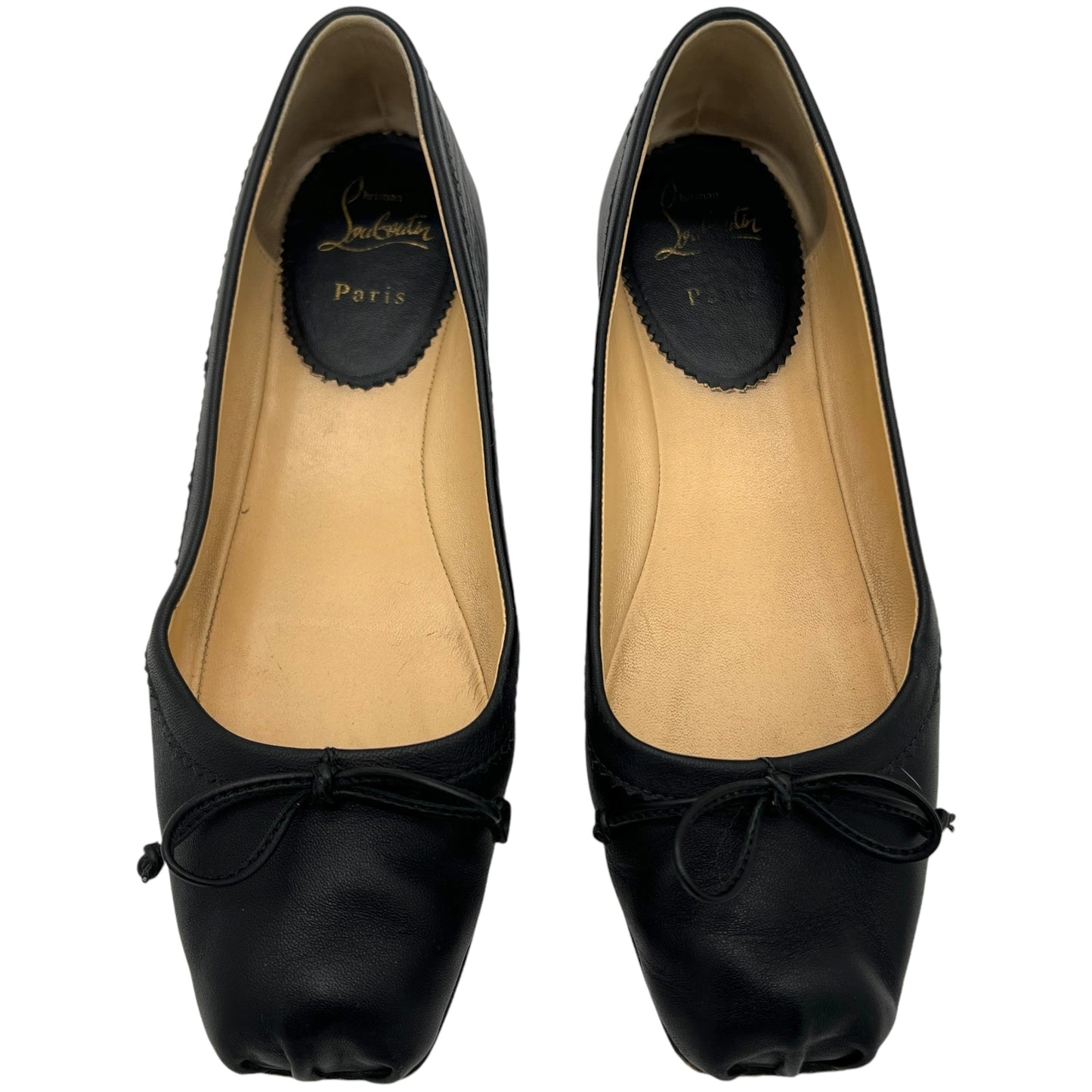 Christian Louboutin Black Leather Ballet Flats