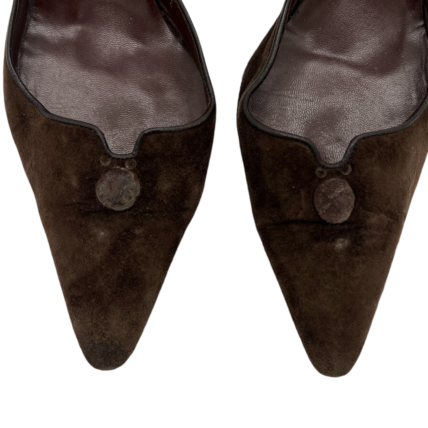 Manolo Blahnik Brown Suede D'Orsay Heels *as is*