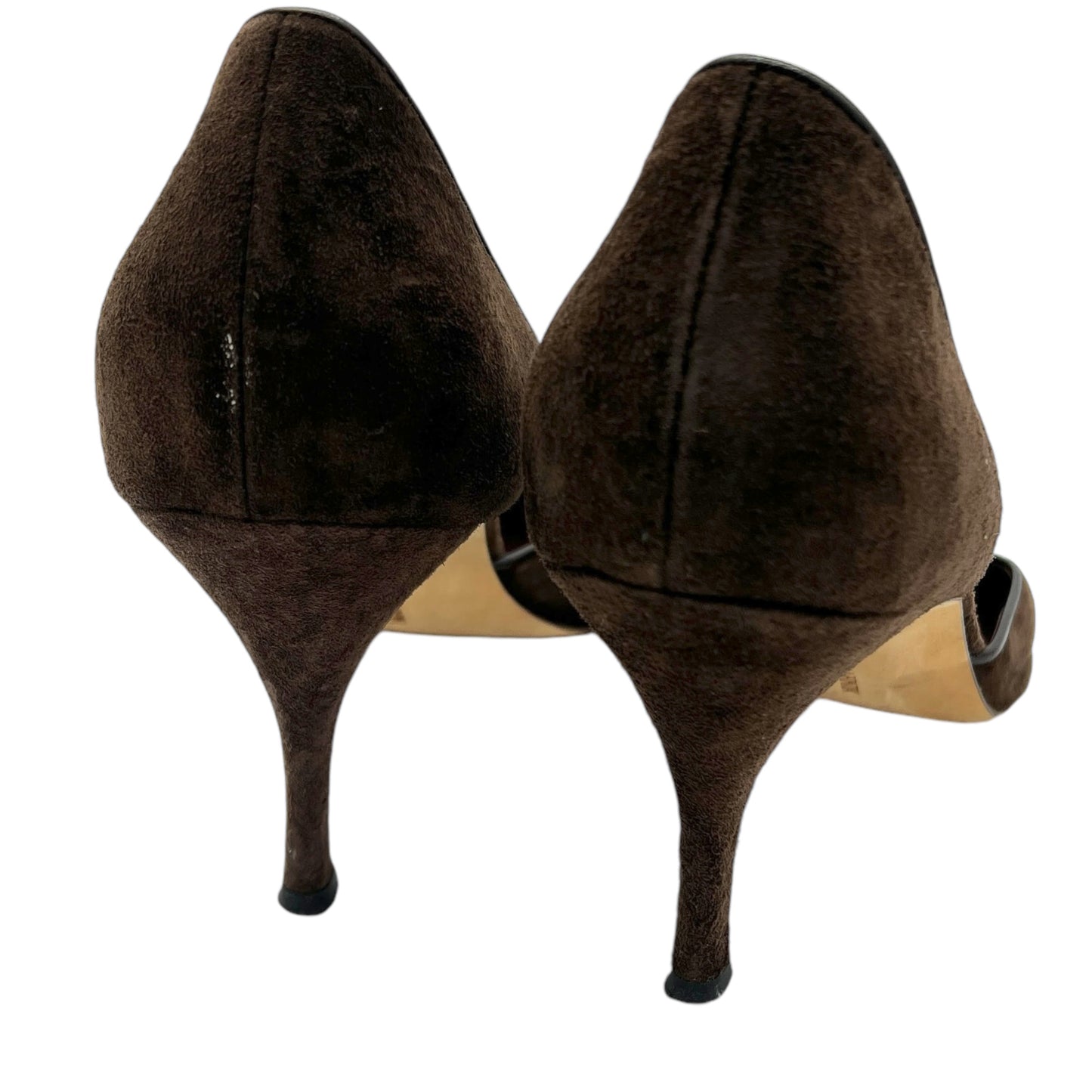 Manolo Blahnik Brown Suede D'Orsay Heels *as is*