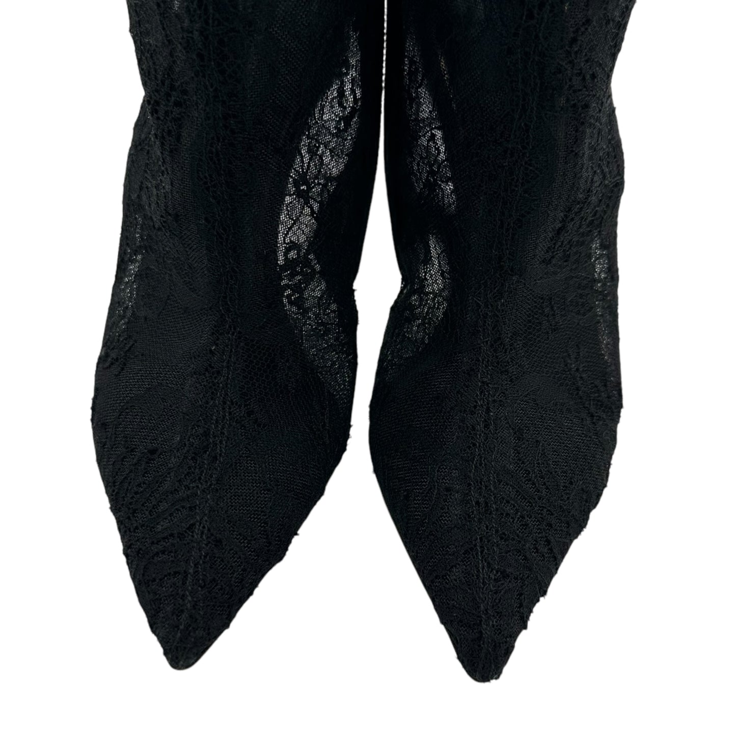 Dolce & Gabbana Black Sheer Lace Heeled Boots