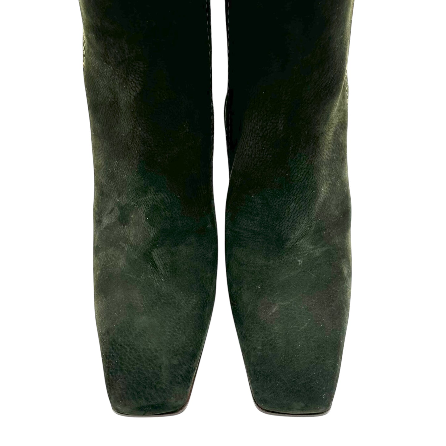 Louis Vuitton Dark Green Suede Heeled Boots