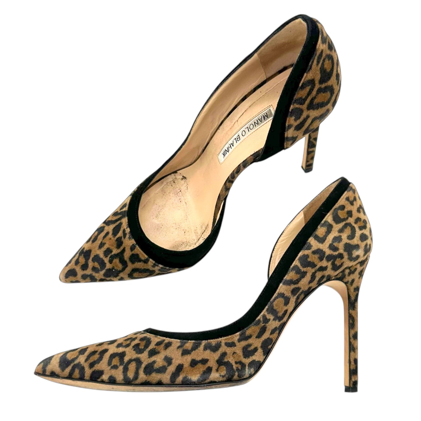 Manolo Blahnik Suede Leopard Heels