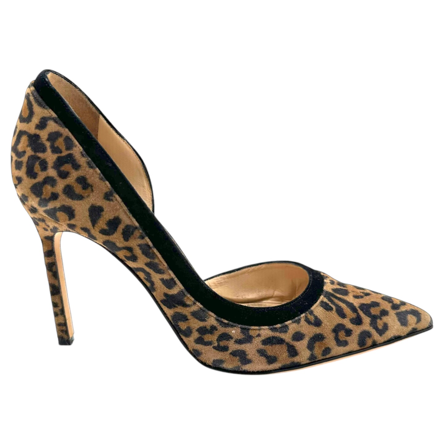 Manolo Blahnik Suede Leopard Heels