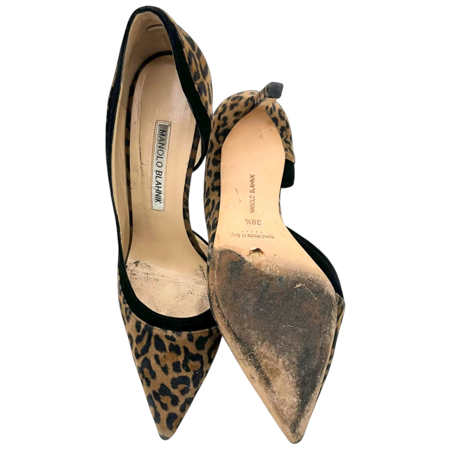 Manolo Blahnik Suede Leopard Heels