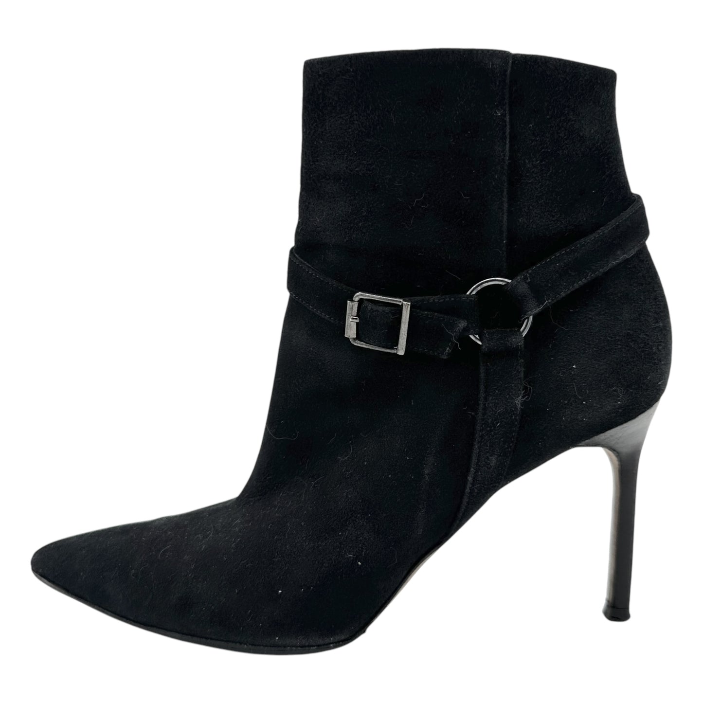 Manolo Blahnik Black Suede Pointed Toe Ankle Boots